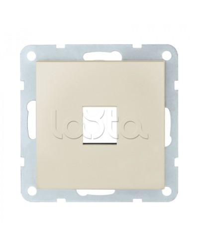 Накладка с суппортом розетки комп. и телеф. на 1 вход (бежевый матовый) БЕЗ механизма LK80 Экопласт (846102-0) в Таганроге Розетки компьютерные и телефонные Pintop.ru