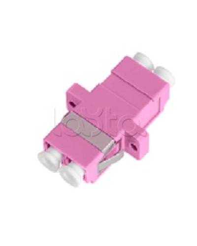 Адаптер NIKOMAX волоконно-оптический, соединительный, многомодовый, стандарта OM4, LC/UPC-LC/UPC, двойной, пластиковый, без шторки, с фланцами, маджента, уп-ка 2шт. NIKOMAX (NMF-OA2M4-FN-LCU-LCU-MG-2) в Таганроге Проходные адаптеры и розетки оптические 