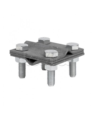 Зажим крестовидный прут-прут (3 пластины 57x57мм) HZ EKF PROxima (lp-55758) в Таганроге Крепежные изделия Pintop.ru