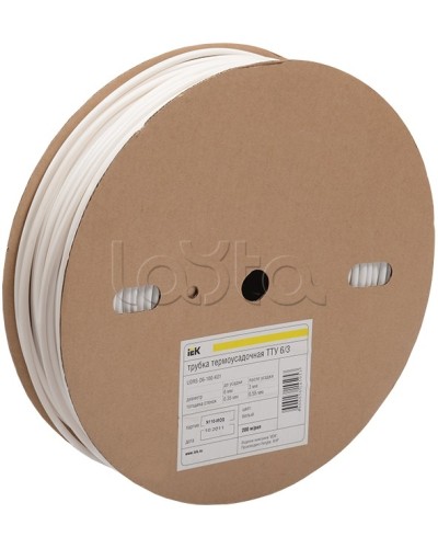 Трубка термоус. ТТУ (ТУТ) 20/10(дл.100м) белая. IEK(UDRS-D20-100-K01) в Таганроге Дополнительное оборудование для ОПС Pintop.ru