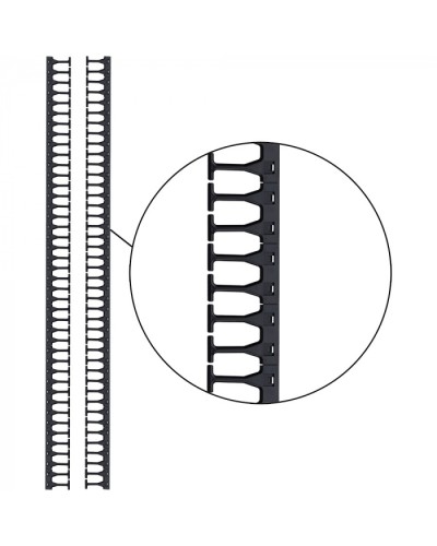Кабельная гребенка 48U с пальцами глубиной 169 мм, 2 шт. в компл., черная LANMASTER (LAN-DC-CB-48Ux8-PF/L) в Таганроге Аксессуары для стоек и шкафов Pintop.ru