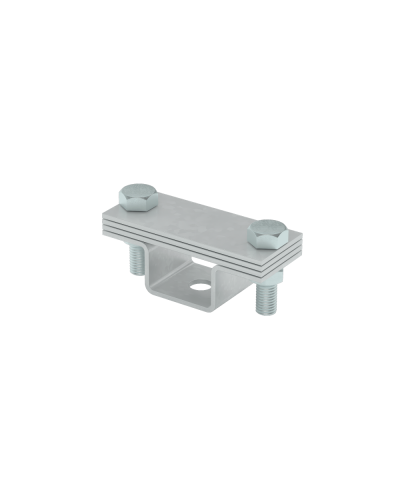 Универсальный держатель на мостовой опоре для полосы до 40 мм с 3 пластинами КМ-профиль (UDMO3-B40) в Таганроге Монтажные материалы Pintop.ru