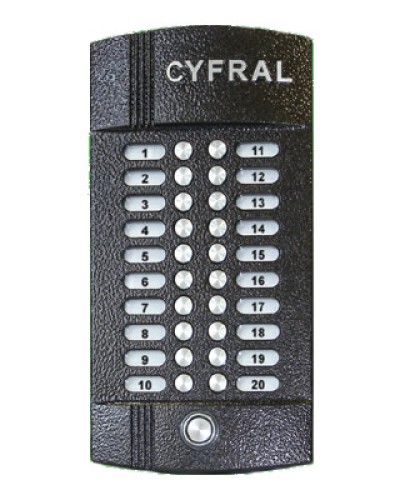 Блок вызова аудиодомофона на 20 абонентов Цифрал M-20M/T в Таганроге Блоки вызова многоабонентные Pintop.ru