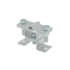 Универсальный держатель на мостовой опоре двойной для прутка Ø 5-8 мм и полосы до 40 мм с 2 пластинами КМ-профиль (XUDMO2-D5-8-B40)