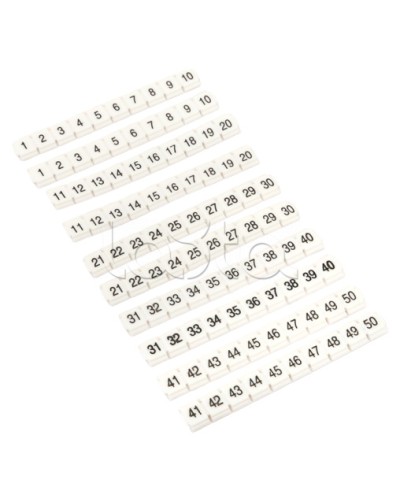 Маркеры для JXB-ST 2,5 NLPE с нумерацией 1-50 (100 шт.) EKF (zb-st-2.5-nlpe-1-50) в Таганроге Клеммные колодки Pintop.ru