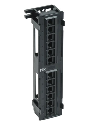 ITK Настенная патч-панель кат.5Е UTP, 12 портов (IDC Dual) (PP12-C5EU-D05) в Таганроге Патч панель Pintop.ru