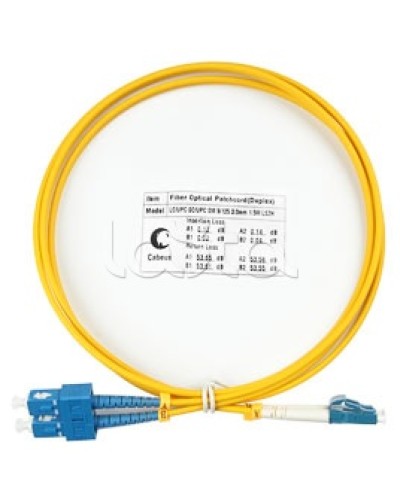 Патч-корд волоконно-оптический SM 9/125 duplex LC/SC LSZH (1,5 м) Cabeus FOP(d)-9-LC-SC-1,5M в Таганроге Патч-корды оптические Pintop.ru