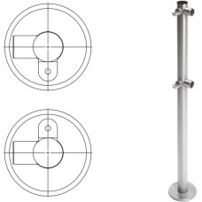 Стойка ограждения L-образная с 2-мя полупетлями слева (антик серебро) Oxgard