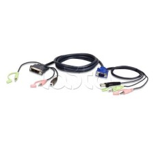 KVM Кабель для соединения ПК с консолью DVI-I ATEN 2L-7DX2U