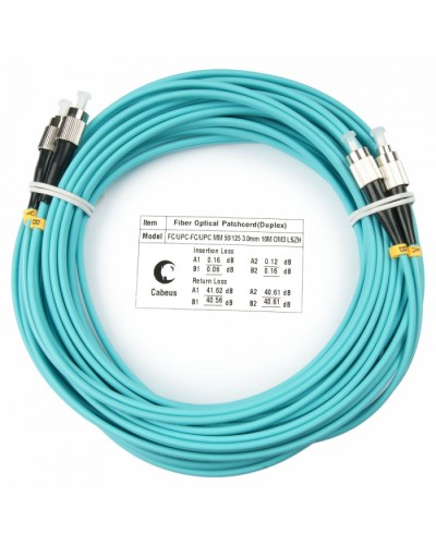 Шнур оптический duplex FC-FC 50/125 mm OM3 20м LSZH Cabeus FOP-50-FC-FC-20m в Таганроге Патч-корды и пигтейлы Pintop.ru