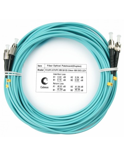 Шнур оптический duplex FC-ST 50/125 mm OM3 25м LSZH Cabeus FOP-50-FC-ST-25m в Таганроге Патч-корды и пигтейлы Pintop.ru