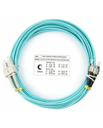 Шнур оптический duplex SC-FC 50/125 mm OM3 25м LSZH Cabeus FOP-50-SC-FC-25m в Таганроге Патч-корды и пигтейлы Pintop.ru
