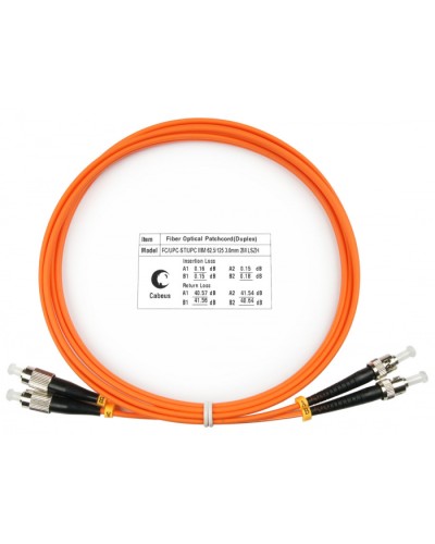 Шнур оптический duplex FC-ST 62,5/125 mm 2м LSZH Cabeus FOP-62-FC-ST-2m в Таганроге Патч-корды оптические Pintop.ru
