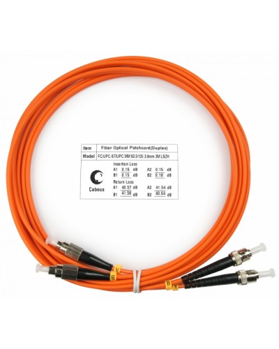 Шнур оптический duplex FC-ST 62,5/125 mm 3м LSZH Cabeus FOP-62-FC-ST-3m в Таганроге Патч-корды оптические Pintop.ru
