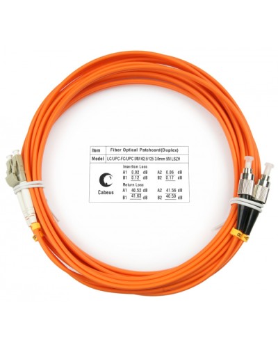 Шнур оптический duplex LC-FC 62,5/125 mm 20м LSZH Cabeus FOP-62-LC-FC-20m в Таганроге Патч-корды оптические Pintop.ru