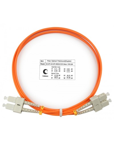 Шнур оптический duplex SC-SC 62,5/125 mm 1,5м LSZH Cabeus FOP-62-SC-SC-1,5m в Таганроге Патч-корды оптические Pintop.ru