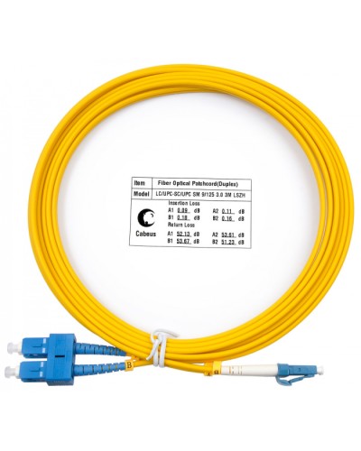 Шнур оптический duplex LC-SC 9/125 sm 3м LSZH Cabeus FOP(d)-9-LC-SC-3m в Таганроге Патч-корды оптические Pintop.ru