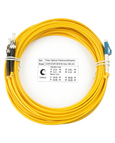 Шнур оптический duplex LC-ST 9/125 sm 10м LSZH Cabeus FOP(d)-9-LC-ST-10m в Таганроге Патч-корды оптические Pintop.ru