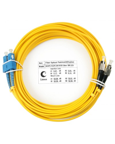 Шнур оптический duplex SC-FC 9/125 sm 15м LSZH Cabeus FOP(d)-9-SC-FC-15m в Таганроге Патч-корды оптические Pintop.ru
