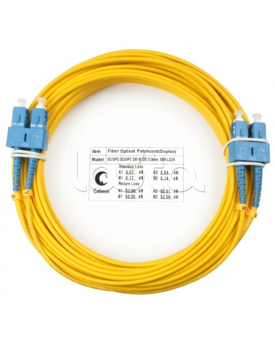 Шнур оптический duplex SC-SC 9/125 sm 15м LSZH Cabeus FOP(d)-9-SC-SC-15m в Таганроге Патч-корды оптические Pintop.ru