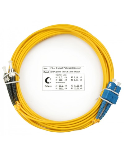 Шнур оптический duplex SC-ST 9/125 sm 25м LSZH Cabeus FOP(d)-9-SC-ST-25m в Таганроге Патч-корды оптические Pintop.ru
