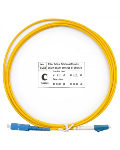 Шнур оптический simplex LC-SC 9/125 SM 2 м LSZH Cabeus FOP(s)-9-LC-SC-2M в Таганроге Патч-корды оптические Pintop.ru