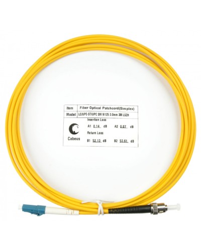 Шнур оптический simplex LC-ST 9/125 sm 3м LSZH Cabeus FOP(s)-9-LC-ST-3m в Таганроге Патч-корды оптические Pintop.ru