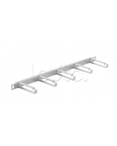 Органайзер горизонтальный 19 0.5U, 5 колец Cabeus (JB08-0,5U-GY) в Таганроге Кабельные органайзеры Pintop.ru