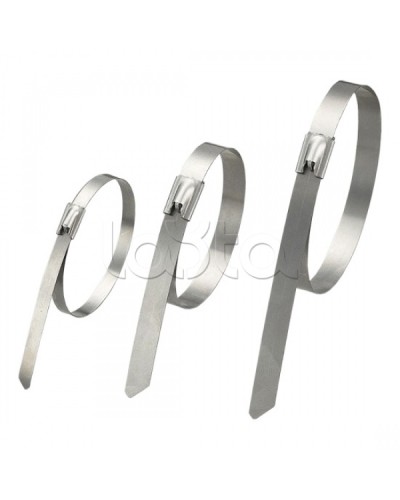 Стяжка неразъемная стальная, коррозионно-стойкая (нержавеющая сталь 304L), 300x4.6x0.3мм, (100 шт) в Таганроге Стяжки-хомуты Pintop.ru