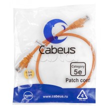 Патч-корд UTP, категория 5e, 0.5 м, неэкранированный, оранжевый Cabeus PC-UTP-RJ45-Cat.5e-0.5m-OR