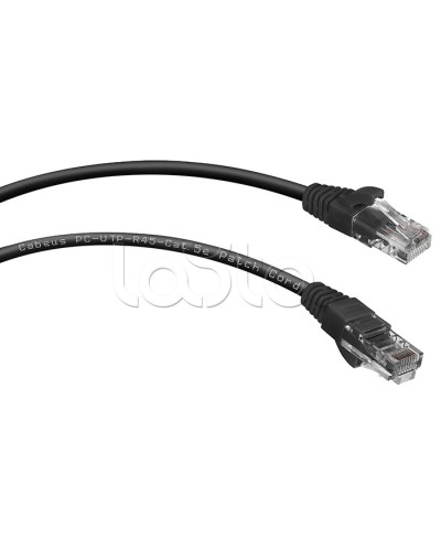 Шнур коммутационный 2xRJ-45/8P8C U/UTP кат.5е (1,5 м) Cabeus PC-UTP-RJ45-Cat.5e-1.5m-BK в Таганроге Патчкорды (медные) Pintop.ru