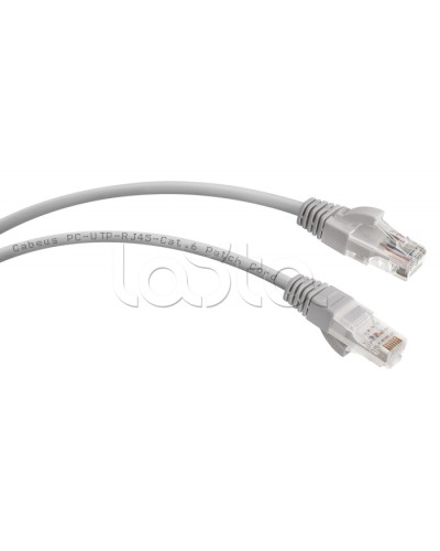 Патч-корд UTP, категория 6, 10 м, неэкранированный, серый Cabeus PC-UTP-RJ45-Cat.6-10m в Таганроге Патчкорды (медные) Pintop.ru