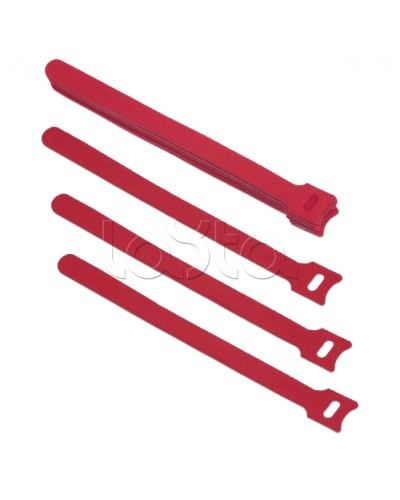 Хомут для кабеля, липучка с мягкой застежкой, 180x14 мм, красный (10 шт.) Cabeus CLAMP-180-RD в Таганроге Стяжки-хомуты Pintop.ru