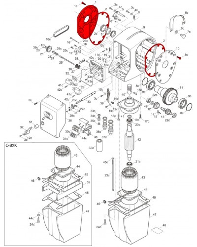 Правая крышка редуктора C-BX Came 119RICX026 в Таганроге Запчасти для шлагбаумов и автоматики Pintop.ru