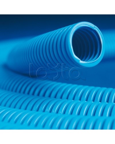 Труба ППЛ гибкая гофр. д.32мм, лёгкая без протяжки, 25м, цвет синий DKC 10932 в Таганроге Труба гофрированная Pintop.ru