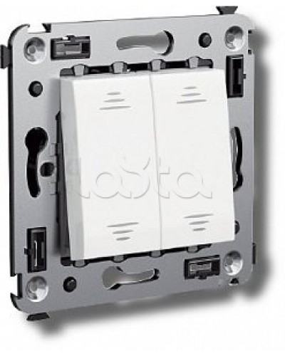 Выключатель двухклавишный в стену, Avanti, Ванильная дымка DKC 4405104 в Таганроге Аксессуары для стоек и шкафов Pintop.ru