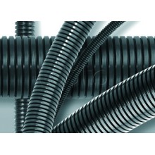 Труба ПА 6 гофр. DN48мм, ПВ-0, Dвн 47,4 мм, Dнар 54,5 мм, цвет тёмно-серый, без протяжки DKC PA604855F0