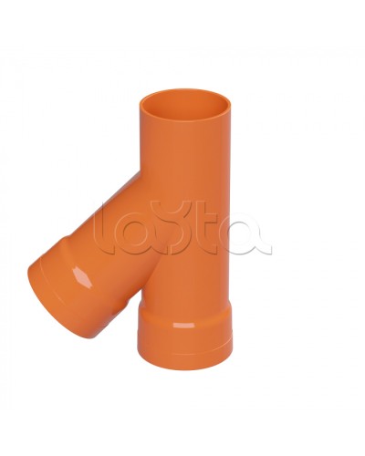 Тройник для двустенных труб одного диаметра ф110мм, 45°, полипропилен DKC 019110 в Таганроге Повороты, муфты, тройники Pintop.ru