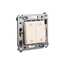 Переключатель двухклавишный в стену, "Avanti", "Ванильная дымка" DKC 4405114