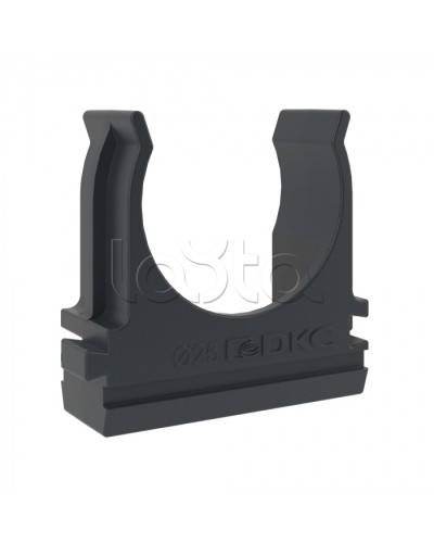 Держатель с защелкой D=25 (Черный) DKC (51025N) в Таганроге Держатели, клипсы, скобы Pintop.ru