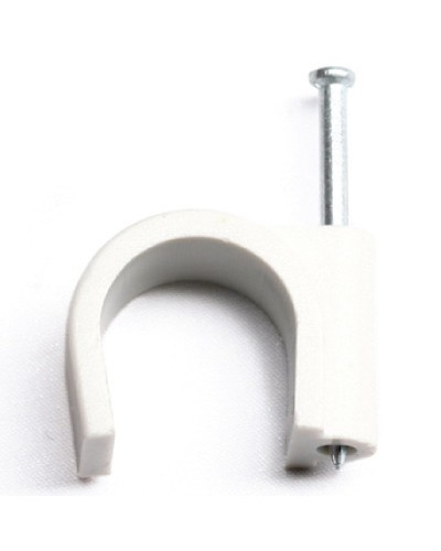 Скоба пластиковая с гвоздем, д.7 - 8мм DKC 51700 в Таганроге Крепеж Pintop.ru
