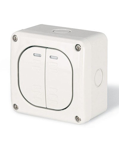 Выключатель однополюсный, двухклавишный, настенный DKC DIS1375022 в Таганроге Аксессуары для стоек и шкафов Pintop.ru