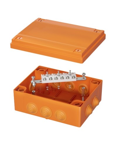 Коробка распределительная IP55, пластиковая с кабельными вводами и клеммниками 240х190х90мм DKC FSK41610 в Таганроге Распределительные коробки Pintop.ru