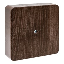 Коробка разветвительная KMP-030-032 (100х100х28) тёмное дерево EKF PROxima (plc-kmr-030-032-t)