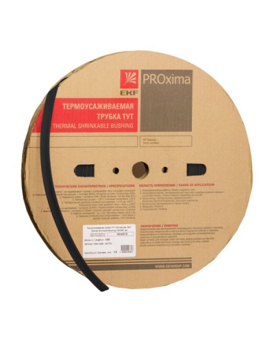 Термоусаживаемая трубка ТУТ нг 8/4 черная рулон EKF PROxima (tut-8-b) в Таганроге Аксессуары для кабель-канала Pintop.ru