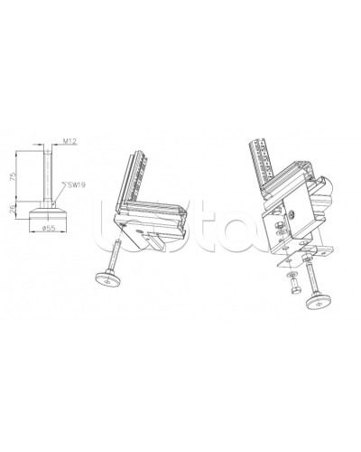 Комплект ножек опорных Elbox EMS-M12 в Таганроге Аксессуары для стоек и шкафов Pintop.ru