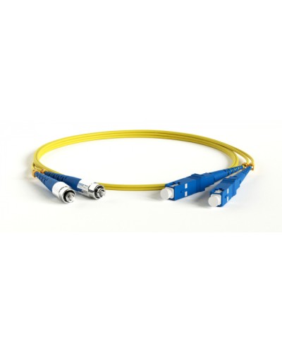 Патч-корд волоконно-оптический одномодовый SM 9/125 (OS2), SC/UPC-FC/UPC, 2.0 мм, duplex, LSZH, 30 м Hyperline FC-D2-9-FC/UR-SC/UR-H-30M-LSZH-YL в Таганроге Патч-корды оптические Pintop.ru