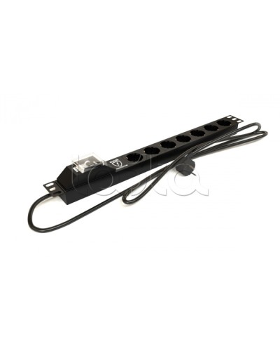 Блок розеток горизонтальный черн Hyperline (SHE19-7SH-BF-2.5EU) в Таганроге Блоки розеток Pintop.ru