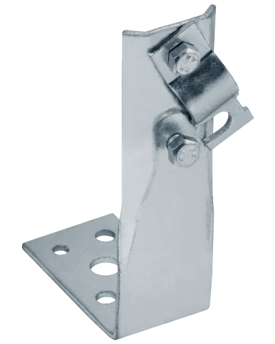 Держатель проводника круглого 6-10мм винтовой угловой h=80мм оцинкованная сталь HDZ IEK (ZDP87-14-1-16-80) в Таганроге Крепеж Pintop.ru