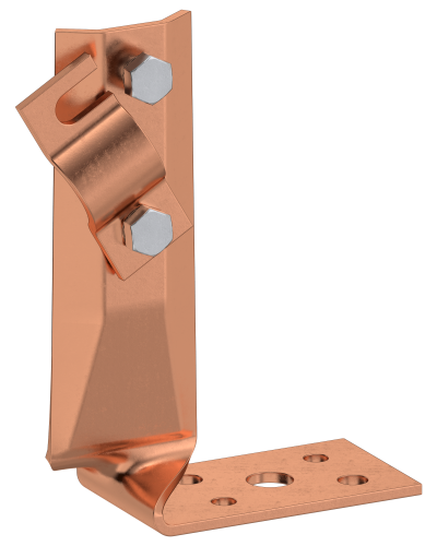 Держатель проводника круглого 6-10мм винтовой угловой скрученный h=70мм медь IEK (ZDP87-50-1-16-70) в Таганроге Крепеж Pintop.ru
